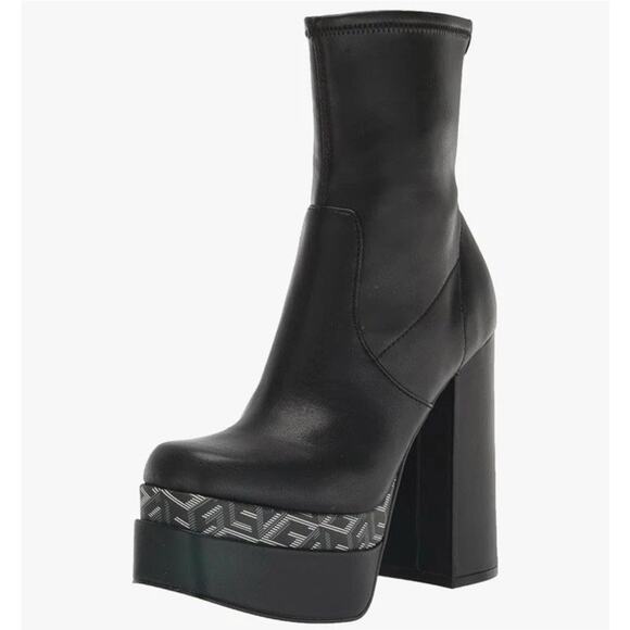 GUESS Caballa Ankle Boots Women’s Size 9.5 Black Platform Square Toe Block Heel - Picture 1 of 7